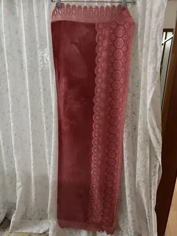 핑크 레이스 장식 숄 벨로아 소재