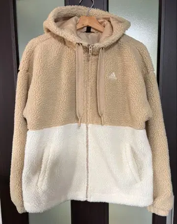 adidas 플리스 자켓 베이지/화이트