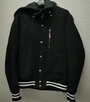 BEAMS HEART 후드 부착 자켓 블루종 블랙 S