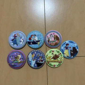 디즈니 프린세스 자수 캔뱃지 7개 세트