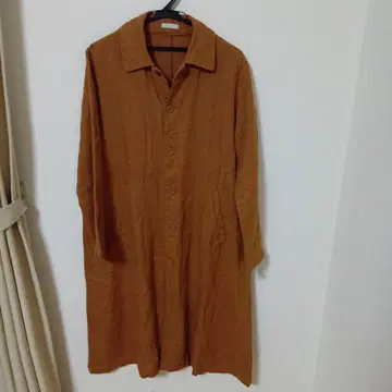 fog linen work 린넨 롱 코트 오렌지