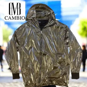 CAMBIO 메탈릭 블루종 M 사이즈 표기 마운틴 후드티 골드