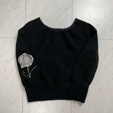 미나 페르호넨 긴팔 상의 니트 플로키 프린트 꽃무늬 울