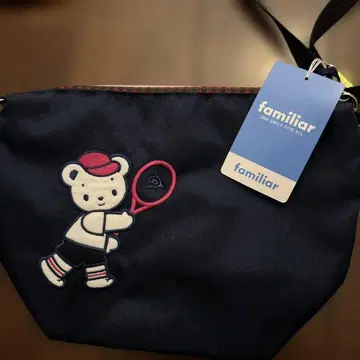 familiar 곰 자수 숄더백