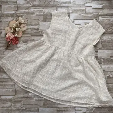 Riran dture 화이트 V넥 슬리브리스 상의 (2)