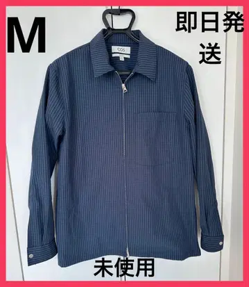 COS 블루종 M 체크 네이비 울 블랙 자켓 아우터