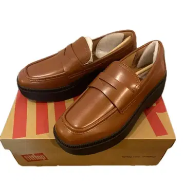 [ 미사용품 ] fitflop 핏플랍 통굽 로퍼 천연 가죽 로퍼
