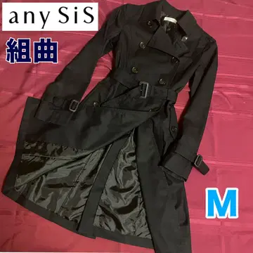 [ 새상품급 ] anysis 쿠미쿄쿠 트렌치코트 벨트 블랙 더블 블랙 M