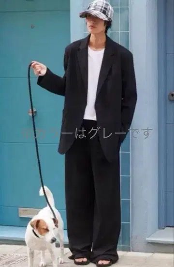 UNIQLO C 유니클로C 턱 와이드 스트레이트 팬츠 그레이