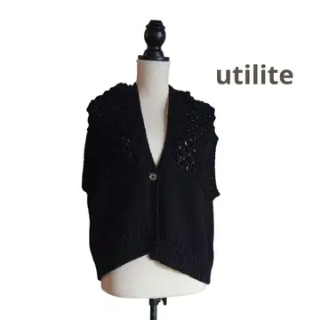 utilite / 유틸리테 / 페루 니트 베스트 (블랙) 가디건 볼레로