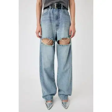 moussy CUT OUT LOOSE STRAIGHT