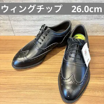 [ 새상품 ] 윙 칩 가죽 골프화 블랙 26.0cm 고급 Daiwa