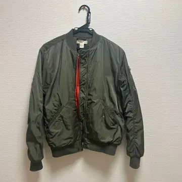 H&M MA-1 자켓 US 2 올리브 그린 아우터 오렌지 겨울용
