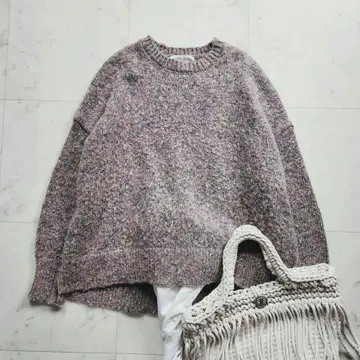 새상품급 비어즐리 믹스 컬러 멀티 컬러 니트 넉넉한 핏