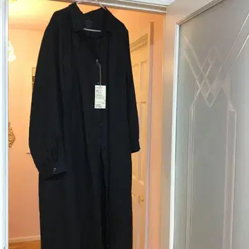 무인양품 린넨 긴팔 셔츠 원피스 XXL 블랙