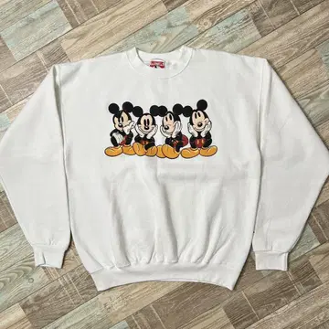 USA제 Disney 디즈니 맨투맨 뺨을 괴는 화이트 L