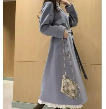 SNIDEL 우로코 캐시미어 코트 라이트 블루 사이즈 0
