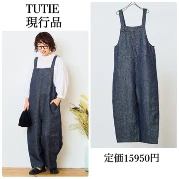 [ tomomi 씨 콜라보 ] 린넨 데님 살로펫 TUTIE 츠치에 네이비