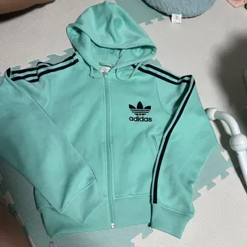 adidas 민트 그린 풀 지퍼 후디