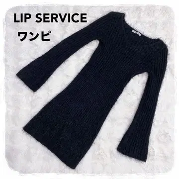 새상품급 LIP SERVICE 샤기 니트 원피스 블랙 립 서비스