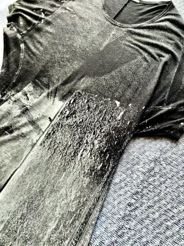 MA_JULIUS 15SS 전사 디폼드 프린트 오버 사이즈 티셔츠