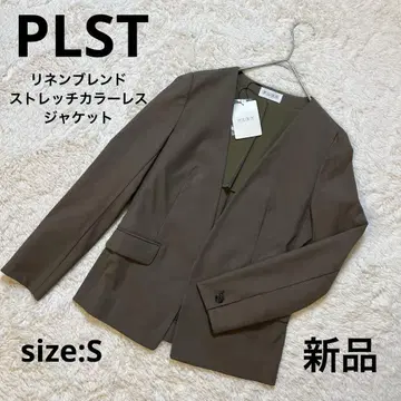 새상품 PLST 린넨 블렌드 스트레치 칼라리스 자켓 고급