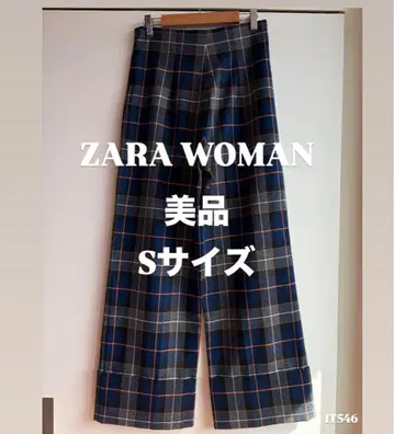 ZARA WOMAN 체크 무늬 와이드 팬츠 S 사이즈