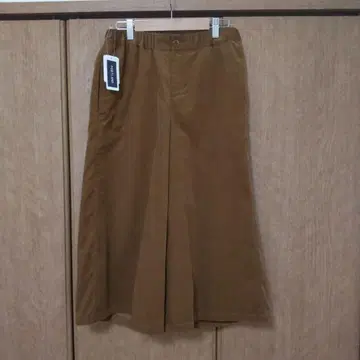 브라운 와이드 팬츠 허리밴딩