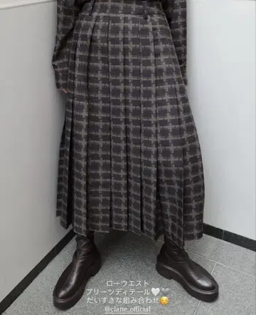 CLANE FRGMT WALL GRAPHIC PLEATS SKIRT