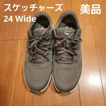 스케쳐스 카키 스니커즈 24cm 3E