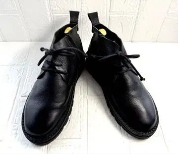 JS 하트 라벨 사이드 지퍼 주름 가죽 부츠 사이즈 23cm
