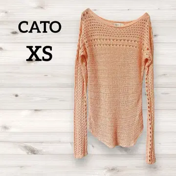 새상품급 CATO [ XS ] 핑크 뜨개질 디자인 긴팔 니트