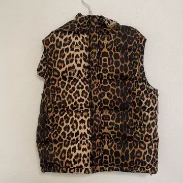 jouetie 레오파드 무늬 다운 베스트 Y2K