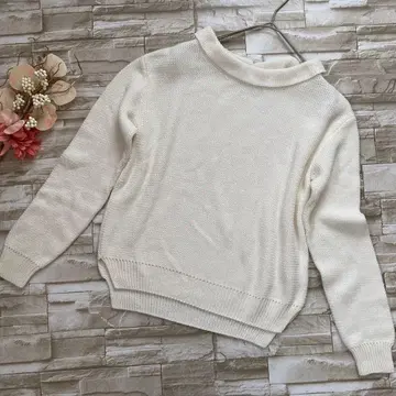 UNTITLED 화이트 하이넥 니트 스웨터 (2) 캐주얼