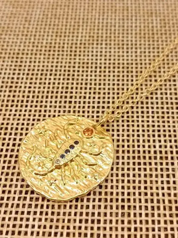 빈티지 골드 체인 지르코니아 목걸이 별자리 전갈자리