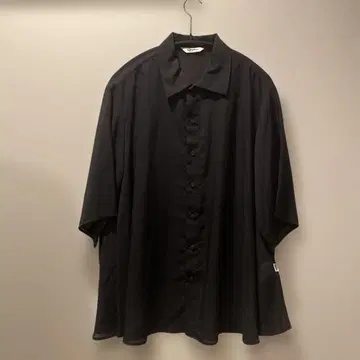 Gymphlex 소프트 오간자 하프 슬리브 셔츠 블랙