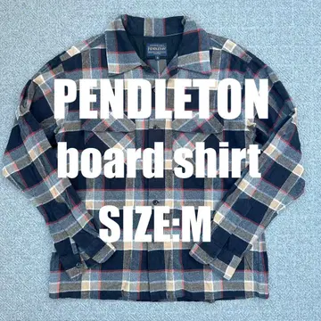 PENDLETON 보드셔츠 오픈 카라 체크 옴브레 아메카지 울