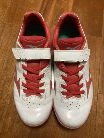 Mizuno 스파이크 슈즈 화이트/레드 22.5cm