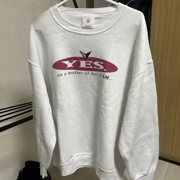 YES. 프린트 XL 화이트 맨투맨