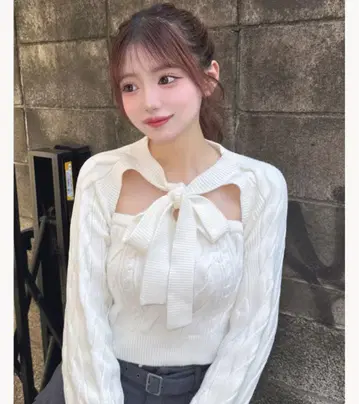 다리치 케이블 앙상블 니트탑