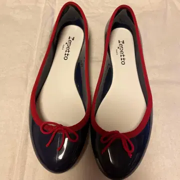 Repetto 레페토 러버 플랫 레인슈즈 38 네이비 레드