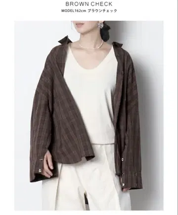 [ 새상품 ] 완판템 meri 체크 셔츠 미엘리 브라운 체크