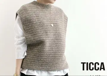 TICCA 슬리브리스 니트 베스트 TBAA-261 베이지 티카