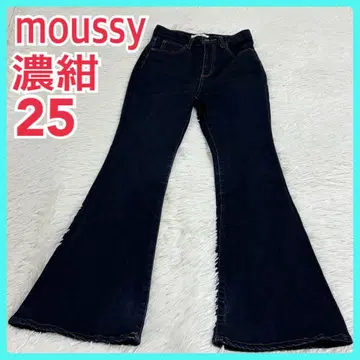 moussy 마우지 데님 청바지 플레어 팬츠 다크 네이비 25인치