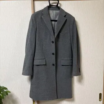 그레이 체스터 코트 3개 버튼