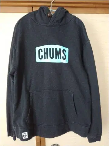 CHUMS 후드 부착 후드티 XL 다크 그레이