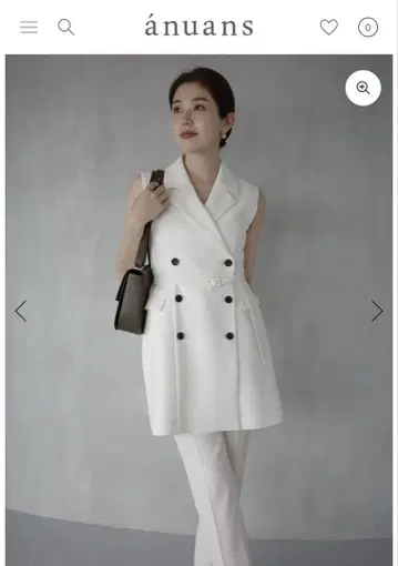 택 포함 새상품 아뉴앙스 테일러드 베스트 원피스 화이트 #anuans