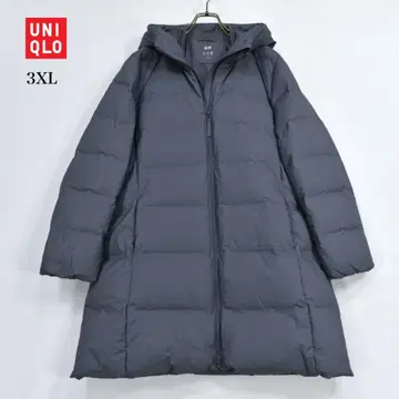 새상품급 유니클로 심리스 다운 코트 3XL 사이즈 그레이 롱