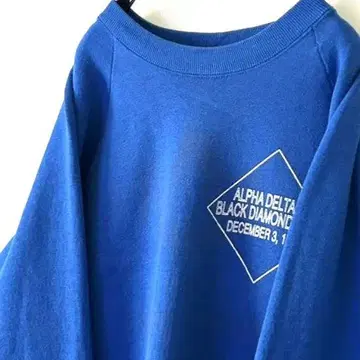 USA 제작 알파 델타 블랙 다이아몬드 볼 맨투맨 L 블루 구제 의류