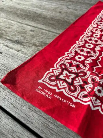 70's Vintage Bandana 'Red' FAST COLOR